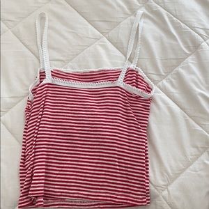 Red and white striped tank